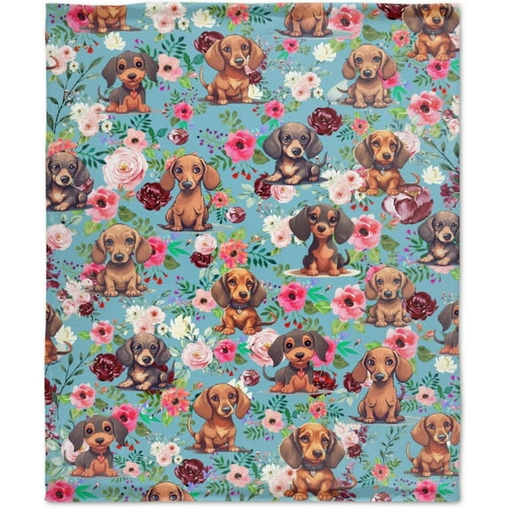 Dachshund Blanket Gifts Ultra Soft Cozy Throw Flannel Blanket, Lightweight Fuzzy Fleece Blanket Warm Plush Throw Blankets for Couch, Sofa, Bed 30"x40" for Baby