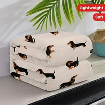 Dachshund Blanket Throw, Dachshund Dog Flannel Throw Blanket For Human Dogs, Lightweight Soft Cozy Plush Fleece Cute Puppy Dog Lover Blanket For Bedroom Living Rooms Sofa Couch
