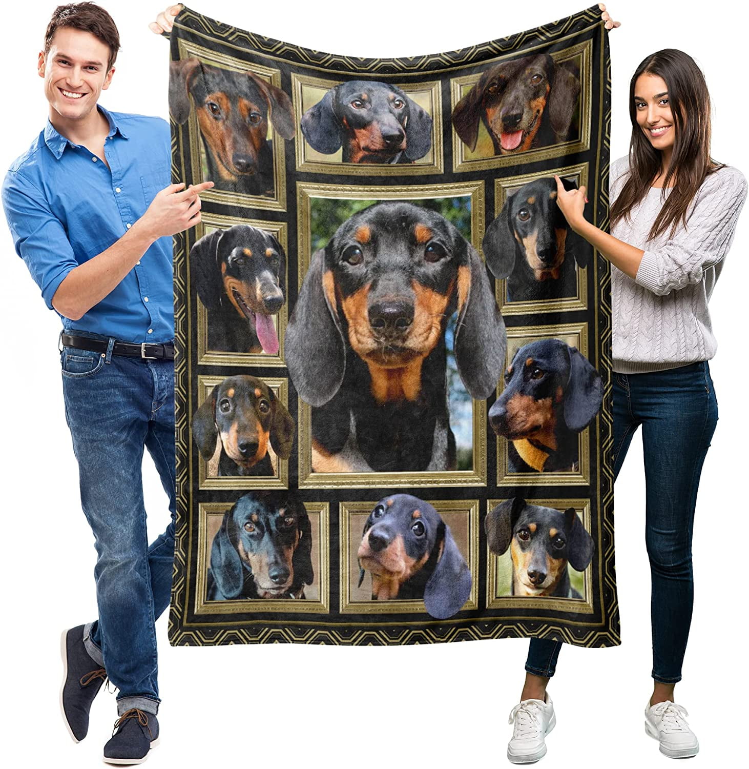 Dachshund Blanket for Women Men, Dachshund Gifts for Dachshund Dog Lover, Super Soft Fuzzy Dog Throw Blanket Dachshunds Decor Plush Gift for Birthday Christmas 60x80 inch