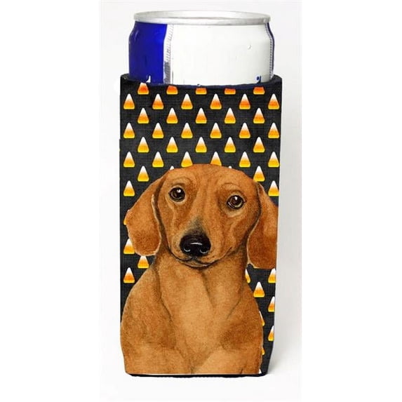 Dachshund Candy Corn Halloween Portrait Michelob Ultra bottle sleeves For Slim Cans - 12 oz.