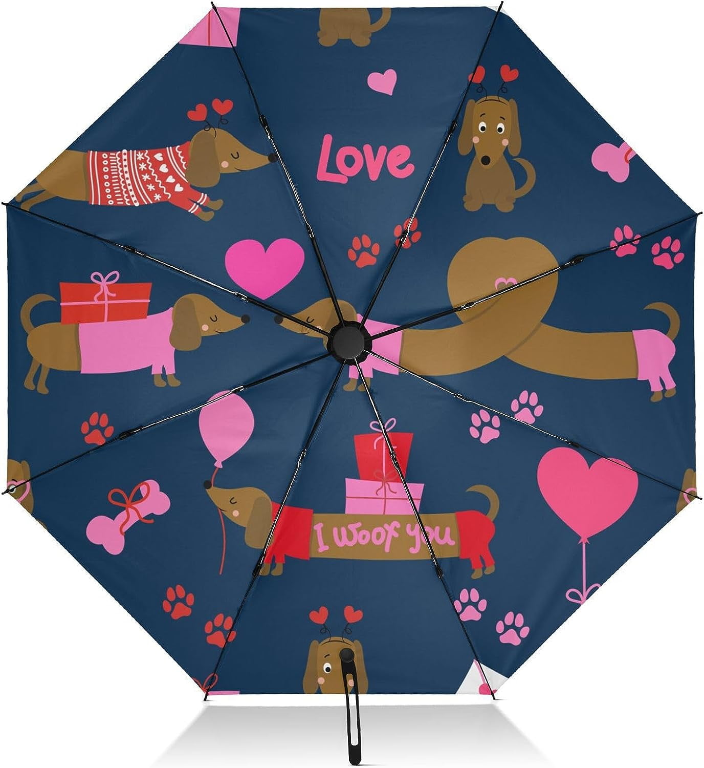 Dachshund Cartoon Dog Inverted Umbrella Windproof UV Protection Sun