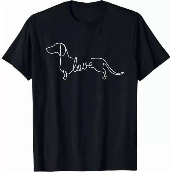 Dachshund Chiweenie Wiener Dog Love Sketch Art Dog T-Shirt