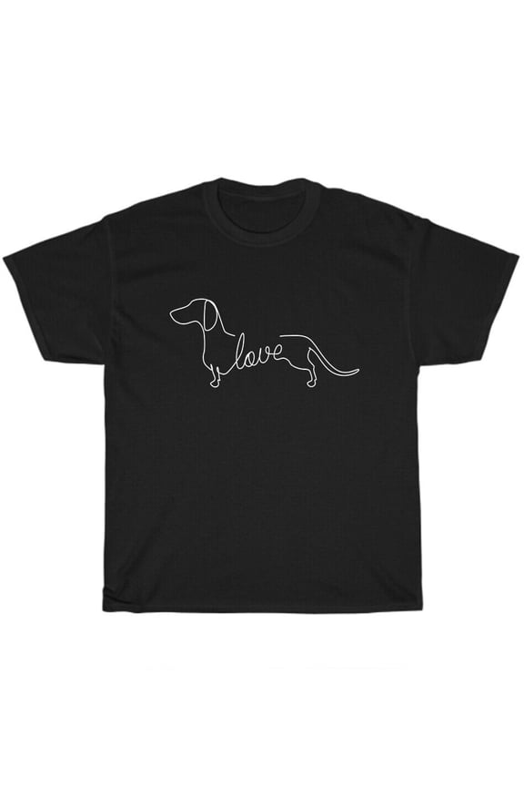 Dachshund Chiweenie Wiener Dog Pet Lover Art Sketch T-Shirt Unisex Tee Gift NEW