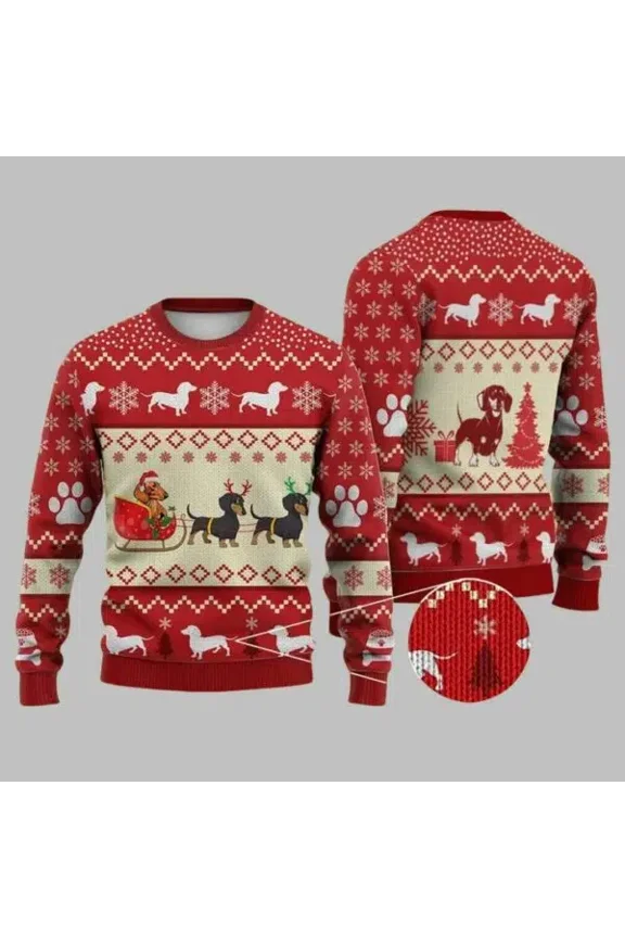 Dachshund Christmas 3D Christmas Sweater