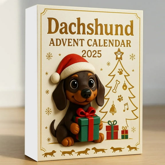 Dachshund Christmas Advent Calendar 2025, Christmas Dachshund Advent Calendar, 24 Days of Mini Toys, Holiday Countdown Calendars Xmas Gift for Dog Lovers Home Decor Box Themed Surprises