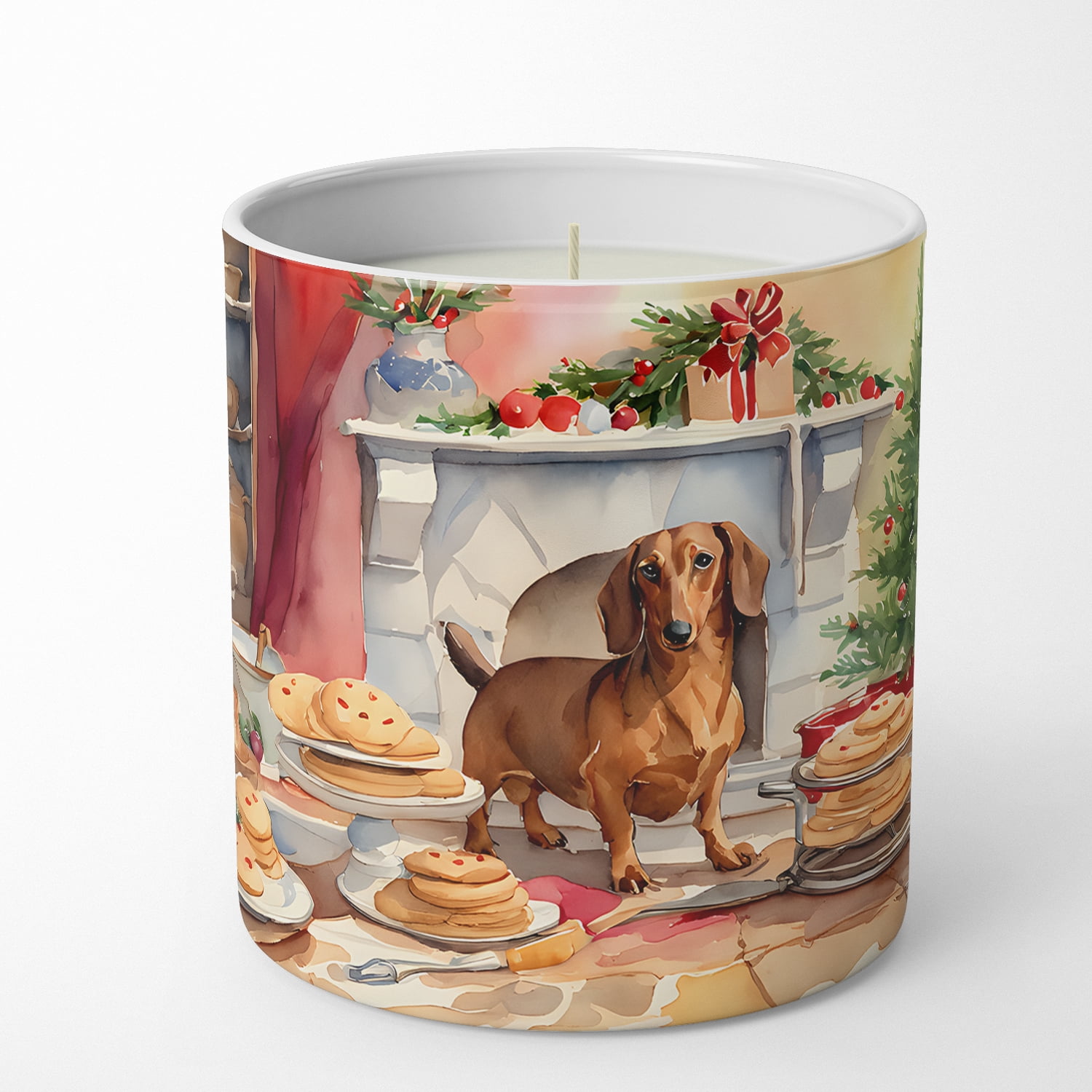 Dachshund Christmas Cookies Decorative Soy Candle 3.25 in x 3.75 in