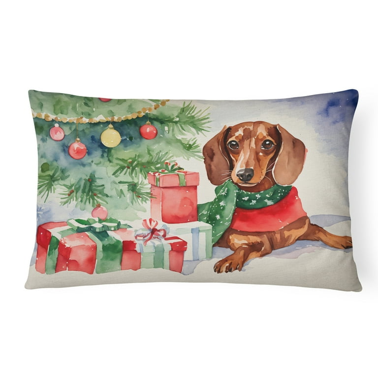 Dachshund christmas pillow 2025