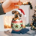 thumbnail image 1 of Dachshund Christmas Hanging Tag - Holiday Car Decor Keychain Gift, 1 of 5