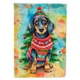 thumbnail image 1 of Dachshund Christmas House Flag 28 in x 40 in, 1 of 7
