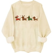 GENERIC Dachshund Christmas Sweatshirt Wiener Dog Holiday ShirtS Dachshund Lover Xmas Gifts Sweatshirts