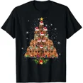 thumbnail image 1 of Dachshund Christmas Tree Dog Lights Pajamas Funny Unisex T-Shirt, up to size 5XL, 1 of 2