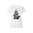 thumbnail image 1 of Dachshund Christmas Tree Womens Graphic Tee, 1 of 3