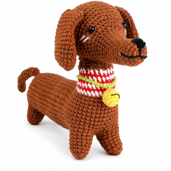 Dachshund Crochet Kit for Beginners, Dog Amigurumi Starter Set with Step by Step Video Tutorials, TIKA