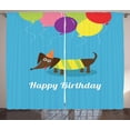 thumbnail image 1 of Ambesonne Dachshund Curtains 2 Panel Set, Dog and Balloons, 108" x 84", Multicolor, 1 of 3