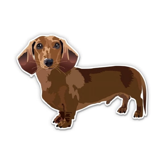 Dachshund Cute Dog Breed - 5" Vinyl Sticker - For Car Laptop I-Pad - Waterproof Decal