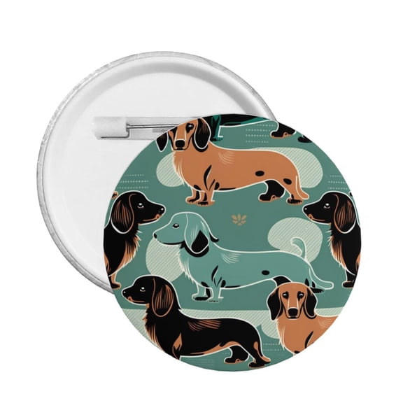Dachshund Cute Retro Round Button Pin Badge 5PCS Pinback Buttons Lapel Pin for Jacket, Backpack, Hat, Party Favor, Gift