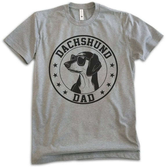 Dachshund Dad T-shirt, Unisex Men's Shirt, Dachshund Owner, Best Dog Dad Gift, Dark Heather Gray, X-Large