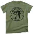 thumbnail image 1 of Dachshund Dad T-shirt, Unisex Men's Shirt, Dachshund Owner, Best Dog Dad Gift, Heather Military Green, Small, 1 of 6