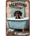 thumbnail image 1 of Dachshund Decor Wash Your Paws Dog Art Retro Aluminum Sign 12x8 IN Metal Tin Sign Funny Bathroom Wall Decor Dog Gifts Dachshund Dog Wall Art Antique French Wall Art, 1 of 6