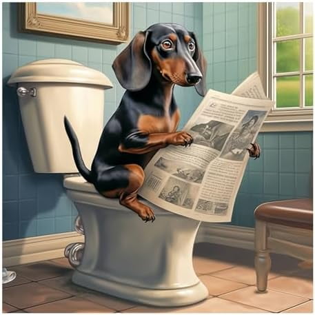 Dachshund Diamond Art Painting Kits for Adults, Dog Diamond Art Kits for Beginners, 5D DIY Full Drill Gem Craft for Home Decor Gift 12x12 inch/30x30cm, Animal