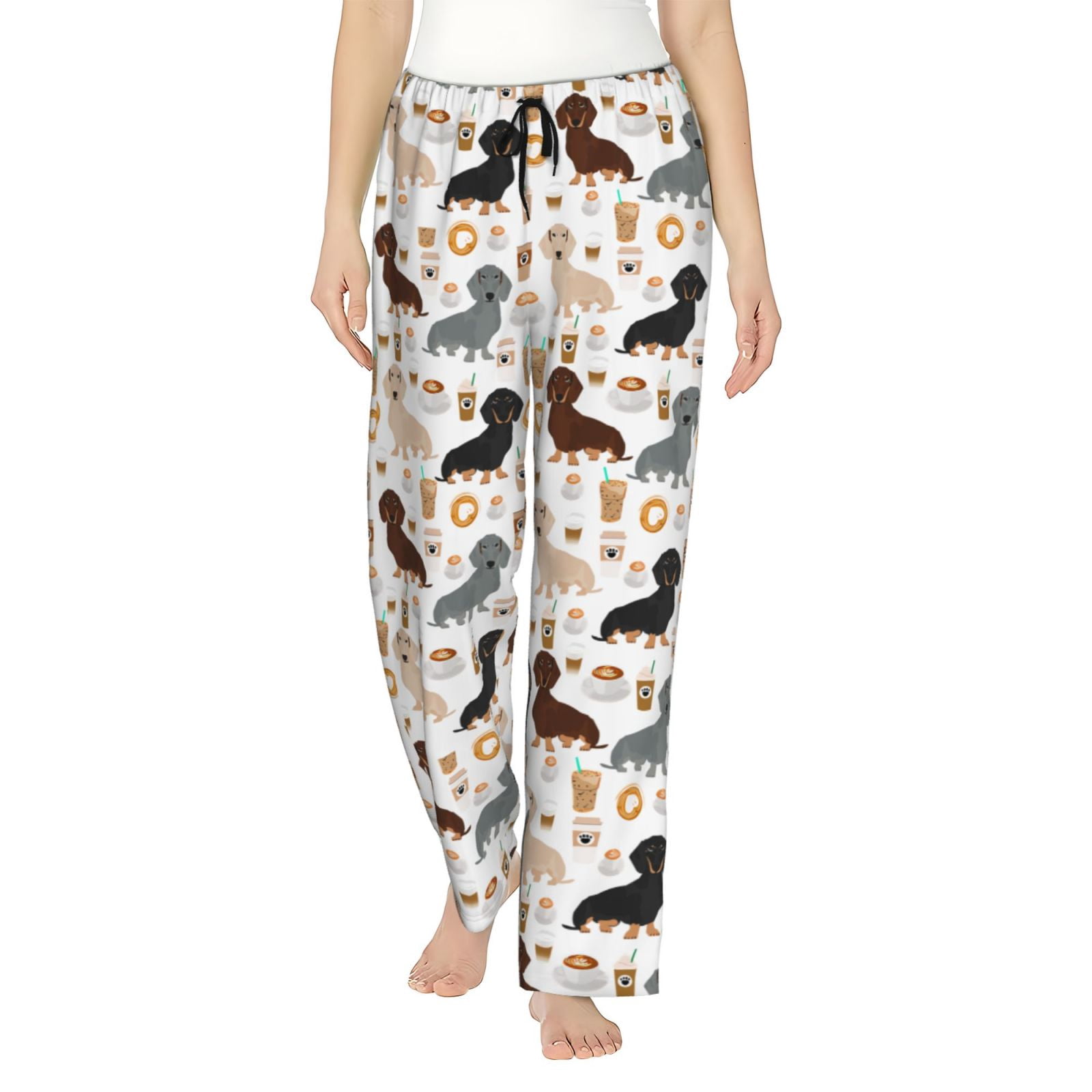 Dachshund Dog And Coffees Pattern Women'S Pajama Pants Drawstring Pj ...