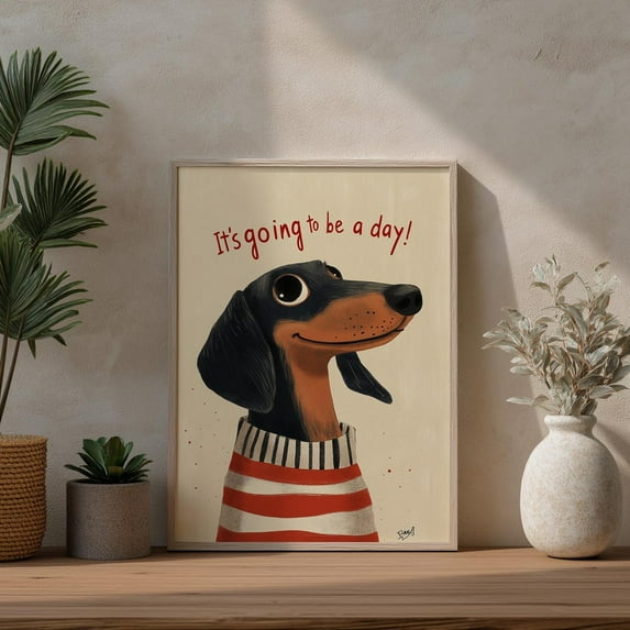 Dachshund Dog Art Print, Motivational Pet Lover Decor Home Decor #3396, 12x18 UNFRAMED