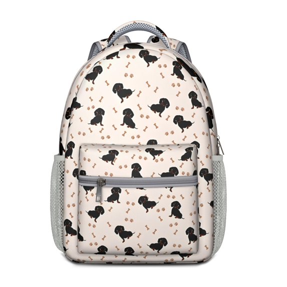Dachshund Dog Backpack for School,Cute School Bag,Schoolbag with Adjustable Shoulder Straps & Padded Back,15.3"x11"x6.7"