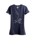 thumbnail image 1 of Dachshund Dog Balloon Women's Fashion Relaxed T-Shirt Tee Heather Navy Medium, 1 of 3