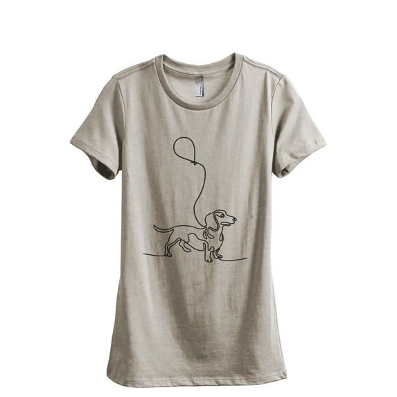 Dachshund Dog Balloon Women's Fashion Relaxed T-Shirt Tee Heather Tan Small
