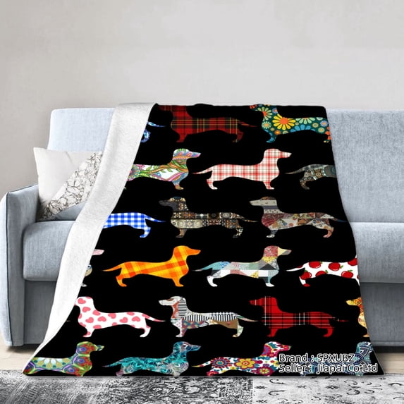 Dachshund Dog Blanket Cozy Soft Flannel Throw Blankets for Dog Lovers for Sofa Bedding Adults 50" X 60"