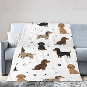 Dachshund Dog Blanket Gift Throw Blanket Gift for Dog Lovers Cute Puppy Paw Print Home Decor 50x40
