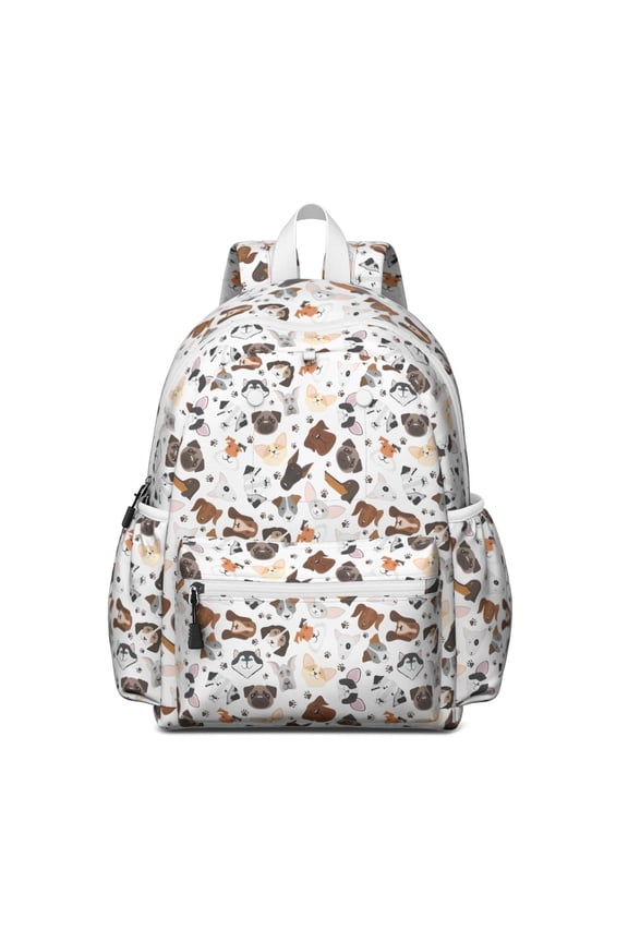 Dachshund Dog Boston Terrier Dog Backpack for School,Cute School Bag,Schoolbag with Adjustable Shoulder Straps & Padded Back,13.4"x11"x4.7"