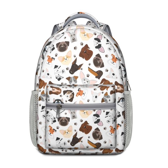 Dachshund Dog Boston Terrier Dog Backpack for School,Cute School Bag,Schoolbag with Adjustable Shoulder Straps & Padded Back,15.3"x11"x6.7"
