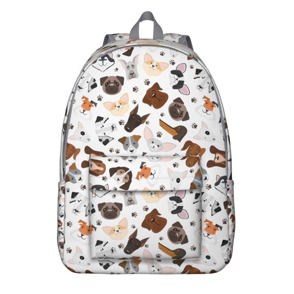 Dachshund Dog Boston Terrier Dog Backpack for School,Cute School Bag,Schoolbag with Adjustable Shoulder Straps & Padded Back,15.7"x11.8"x5.5"