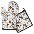 thumbnail image 1 of Dachshund Dog Boston Terrier Dog Kitchen Oven Mitt and Pot Holder Sets 2 Pcs for Baking, Cooking and Grilling, Heat Resistant Up To 392 °F, 1 of 7