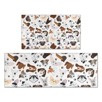 Dachshund Dog Boston Terrier Dog Kitchen Rugs Sets Of 2,Anti Fatigue Kitchen Mat Rugs Non Slip Washable,Decorative Kitchen Floor Mats for Kitchen,Sink,Laundry,17"x30" 17"x47"