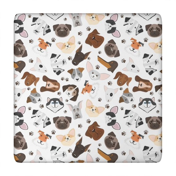 Dachshund Dog Boston Terrier Dog Square Fitted Tablecloth with Elastic Edge,Square Table Cover,Washable Elastic Table Cover for Home Kitchen Party Decor 34"x34"