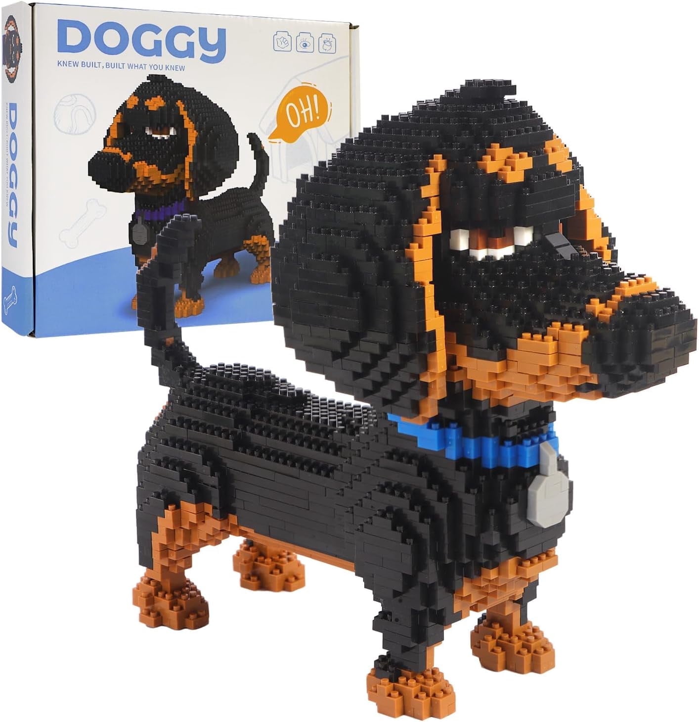 Dachshund Dog Building Blocks Set, 3D Dachshund Dog Puzzle, Mini Block Gift Kit Animal Building Blocks Toys, Educational and Entertainment Toys for Dog Lovers