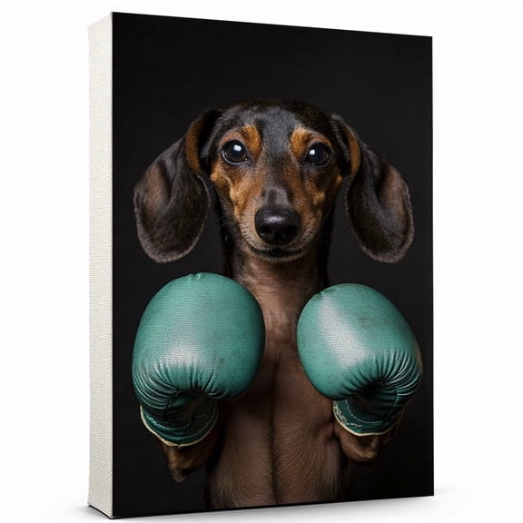 Dachshund Dog Canvas Boxing Canvas  Funny Dachshund Dog Team Player Wall Art, Ideal Gift Boxing , Dog Owner, Kids Room Decor