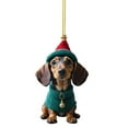 thumbnail image 1 of Dachshund Dog Car Hanging Ornament Acrylic Christmas Tree Decoration Cute Automotive Accessory - Handmade Colorful for Office Home Gift(G), 1 of 1