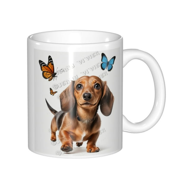 Dachshund Dog Coffee Mug, Dachshund Gifts Tea Mug,Dachshund Ceramic Mug 11oz, Dog Tea Cup Coffee Mugs Gifts for Dog Book Lovers Women Men