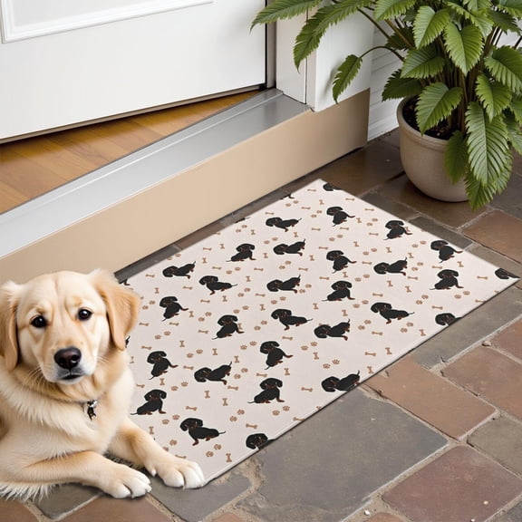 Dachshund Dog Door Rugs,Washable Non Slip Door Mats Indoor,Decorative Door Mats,Entry Mat Indoor for Entrance,Bedroom,Kitchen,Bathroom,16"x24"