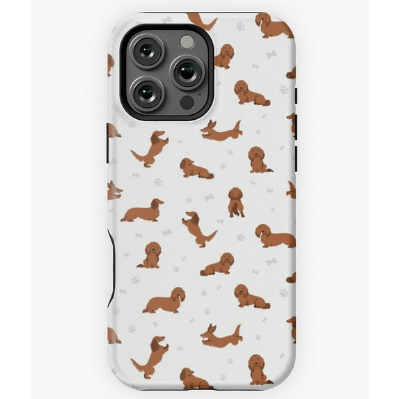 Dachshund Dog Doxie Sausage Wiener Phone Case for iPhone 16 15 14 13 12 11 Pro Max - Minimalist Phone M97