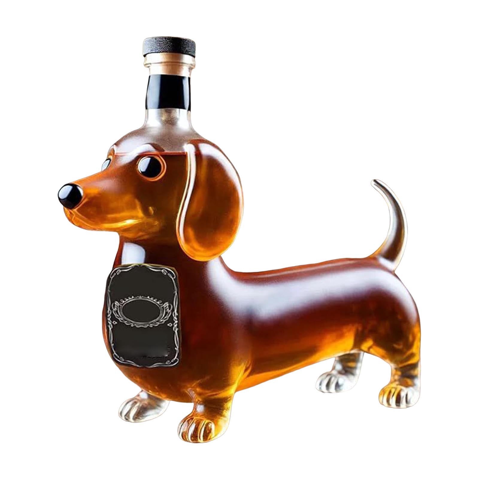 Glass Whiskey Decanter Dog Design