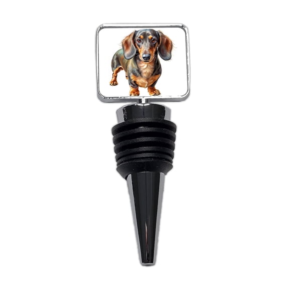 Dachshund Dog Illustration Wine Bottle Stopper Cap Plug