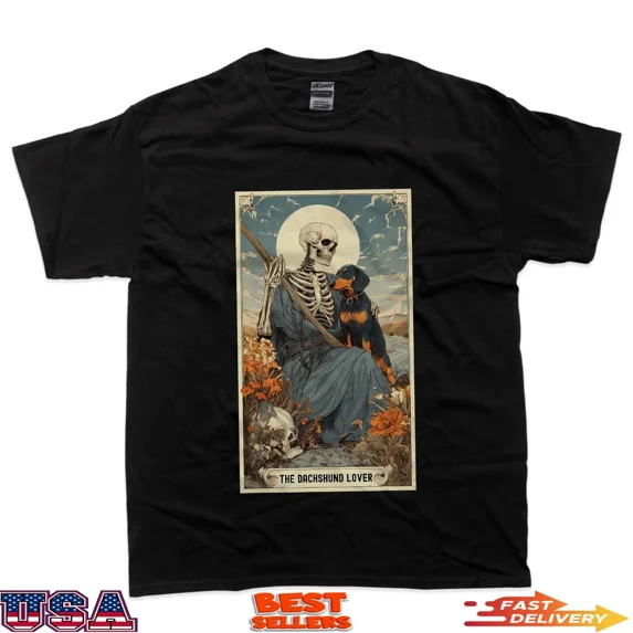 Dachshund Dog Lover Halloweenie Tarot Card Easy Last Minute T-Shirt