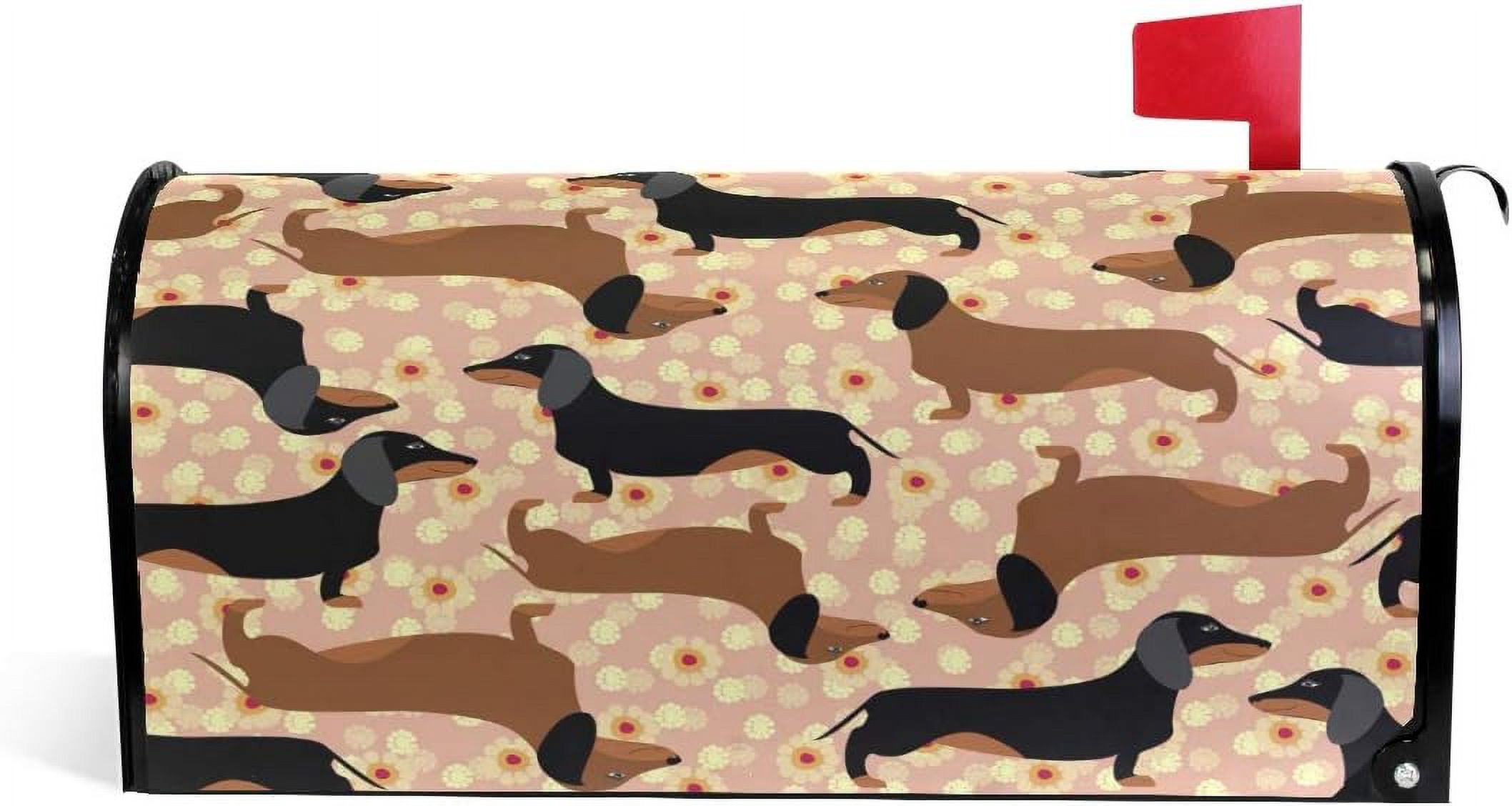 Dachshund Dog Magnetic Mailbox Cover Oversized for Garden Yard Outdoor Decorations-25.5" x20.8