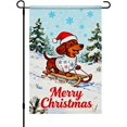 thumbnail image 1 of Dachshund Dog Merry Christmas Garden Flag 12x18 Inch Holiday Pet Yard Banner with Snowflake Sweater and Santa Hat Double Sided Seasonal Outdoor Winter Decoration for Porch Lawn Patio, 1 of 6