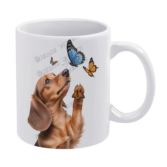 Dachshund Dog Mug, Personalized Coffee Mug 11oz, Customized Dog Lover Mug,Gift For Dog Mom Dog Dad
