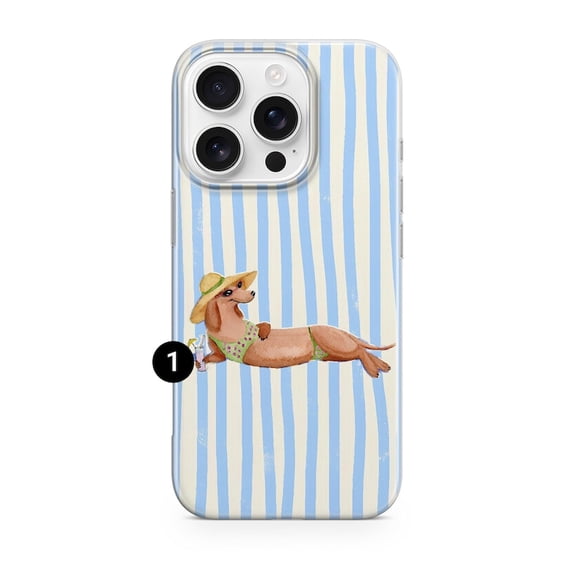 Dachshund Dog Pattern Phone, Transparent Protective Cover